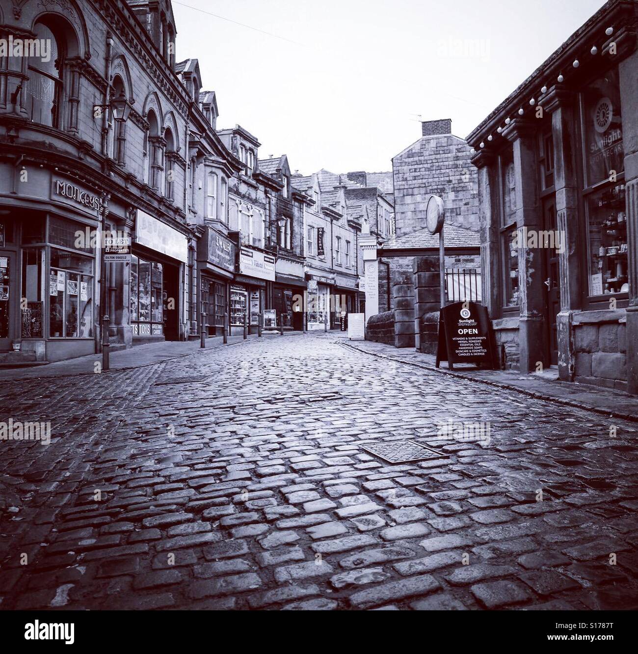 Rue Pavée à Todmorden, Calderdale Banque D'Images