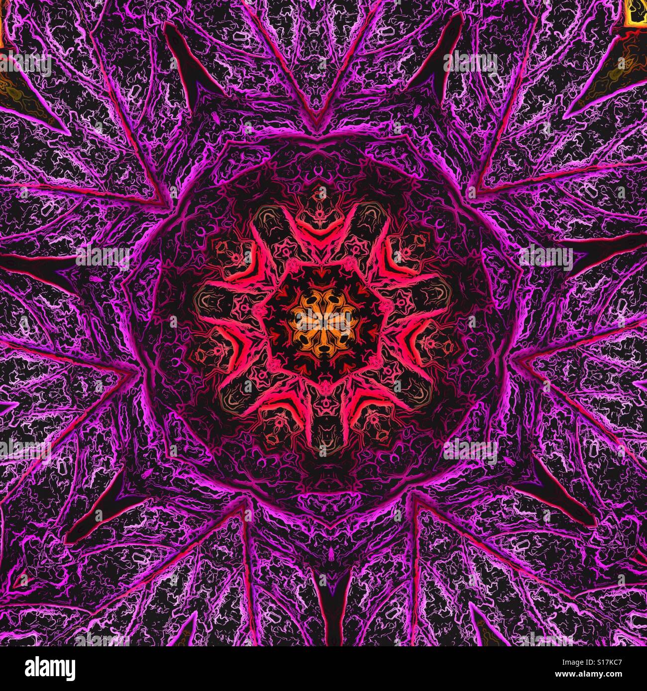 Un kaléidoscope de couleurs sur un fond noir - Image de stock capturée avec un smartphone