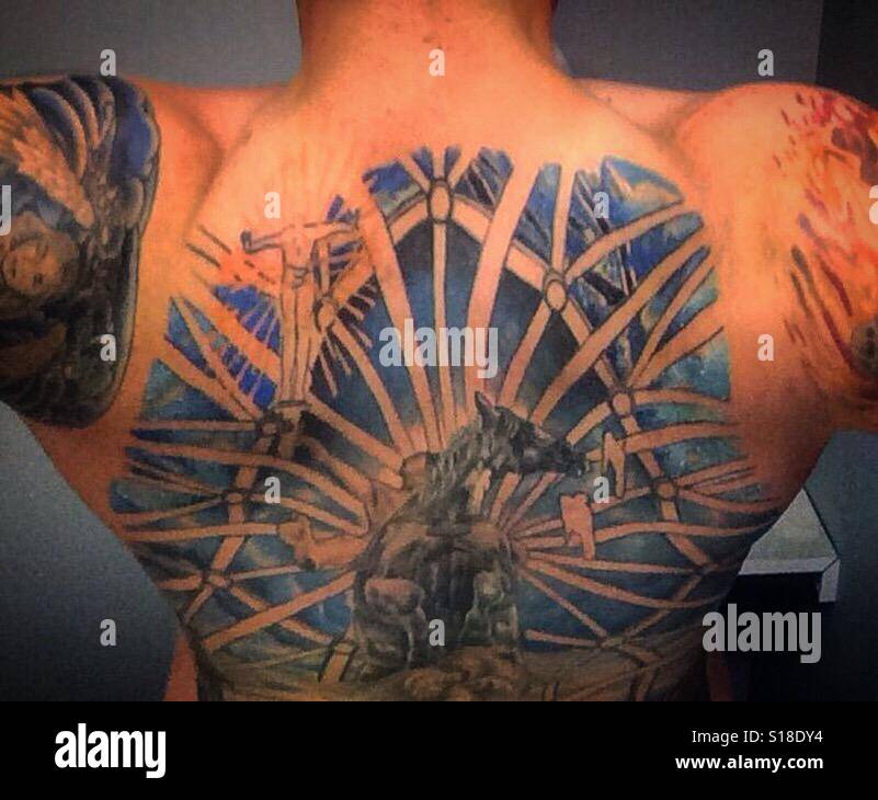 Un Coup De Mon Back Tattoo Photo Stock Alamy