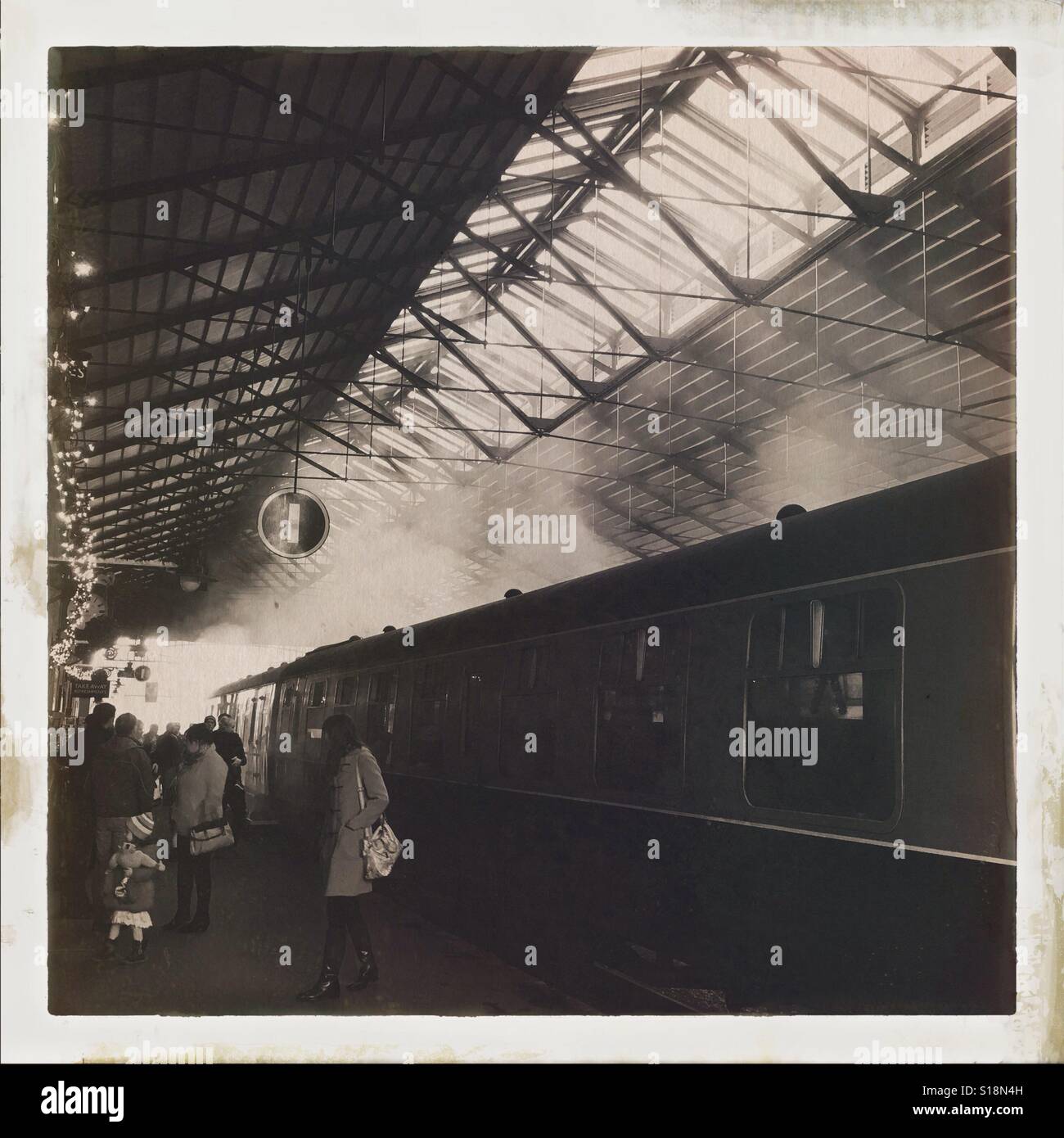 La gare de Pickering à North Yorkshire, Angleterre, Royaume-Uni - Image de stock capturée avec un smartphone