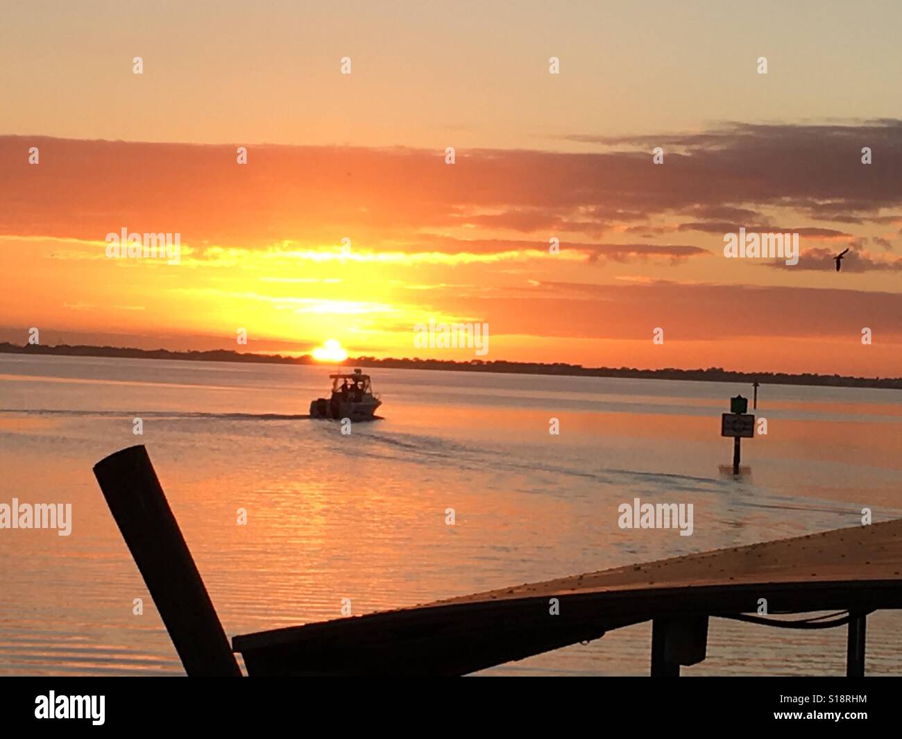 Coucher de soleil à la rivière banane, Cocoa Beach, Floride. Photo prise en 2017. Banque D'Images