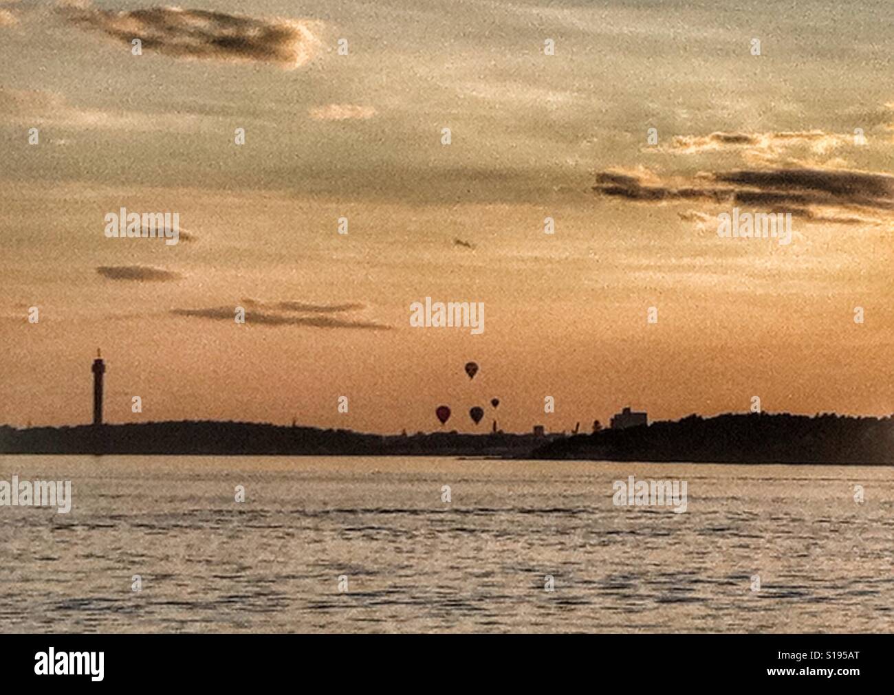 Coucher du soleil à Stockholm, Suède Banque D'Images
