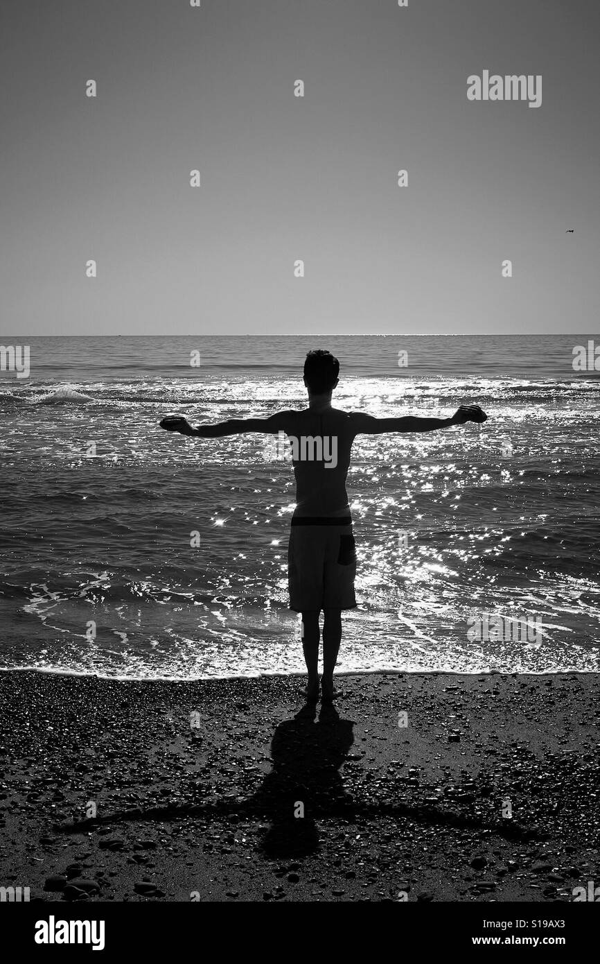 Homme à la plage - Image de stock capturée avec un smartphone