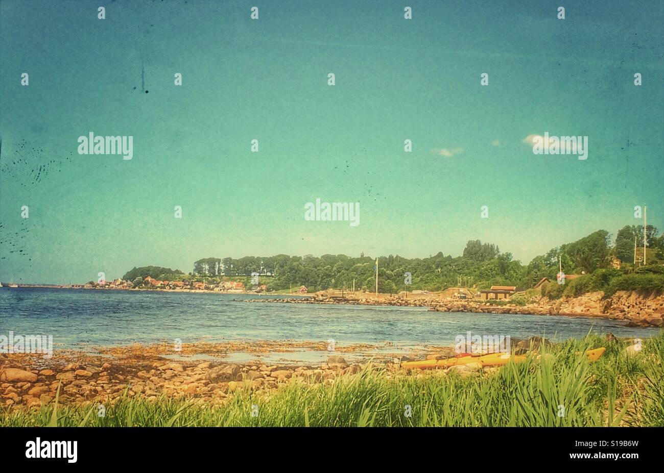 En dehors de la plage d'Helsingborg, Suède Banque D'Images