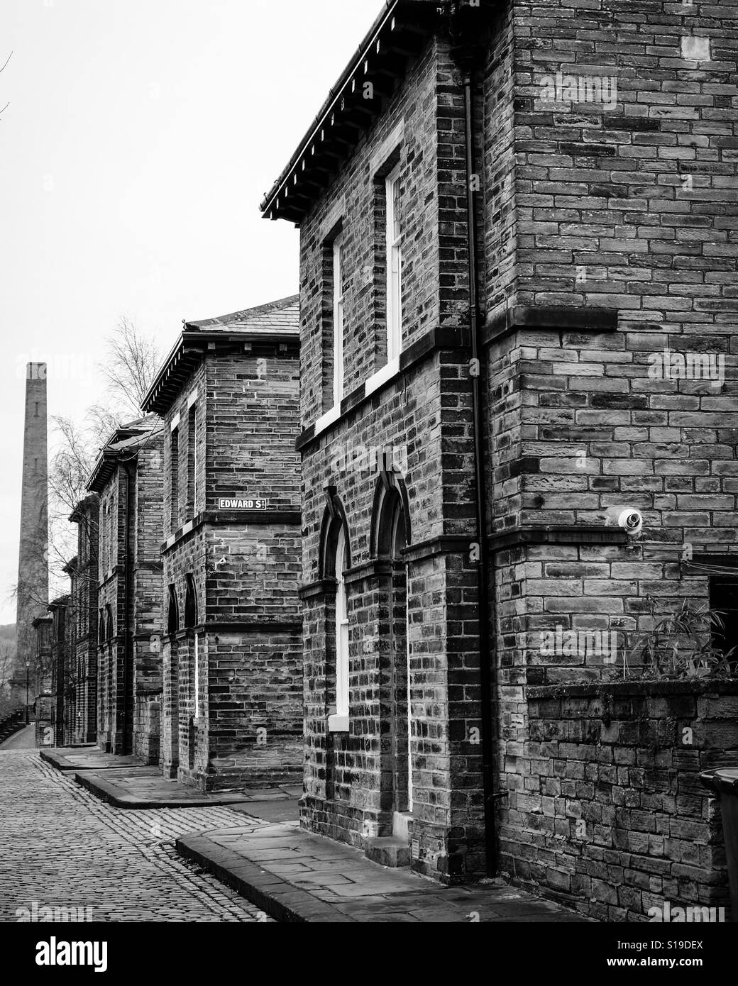 Maisons mitoyennes à Saltaire UNESCO World Heritage Village. Banque D'Images