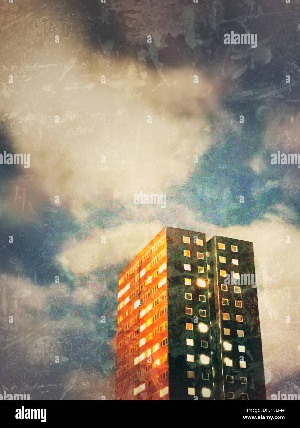 Un Londres bloc d'appartements de grande hauteur - Image de stock capturée avec un smartphone