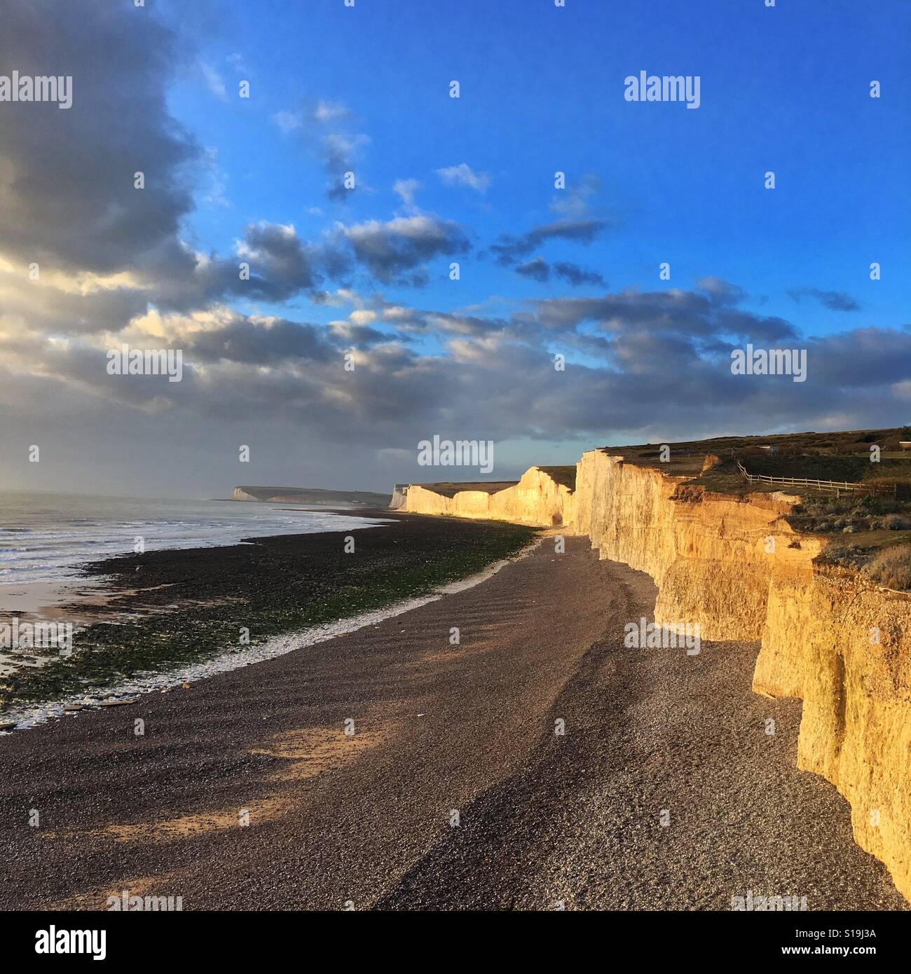 Vue de sept Sœurs de Urrugne, Sussex, UK - Image de stock capturée avec un smartphone