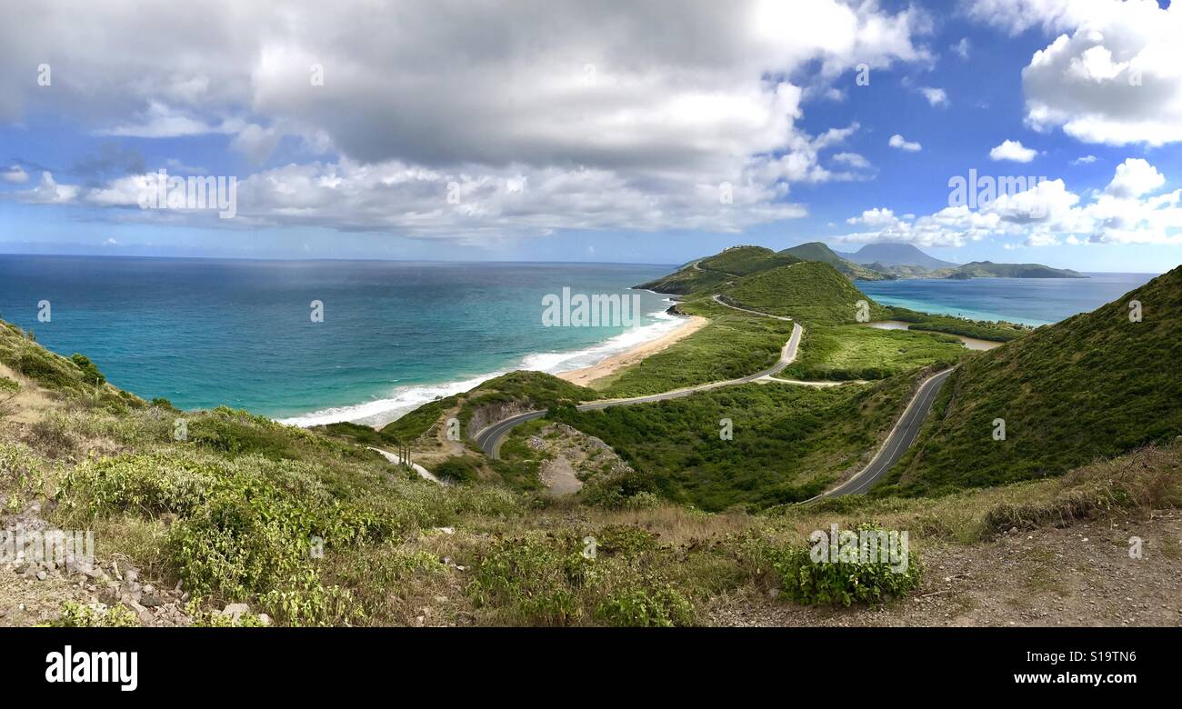 Vue de dessus Saint Kitts. Banque D'Images