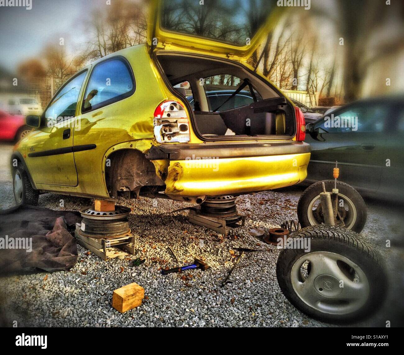 Un travail technique difficile ! - Image de stock capturée avec un smartphone