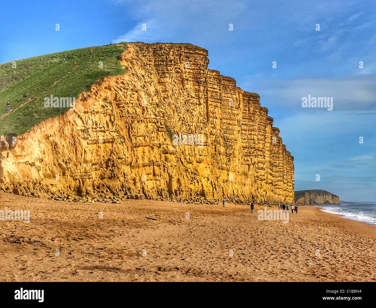 L'érosion côtière, West Bay, Dorset, UK - Image de stock capturée avec un smartphone