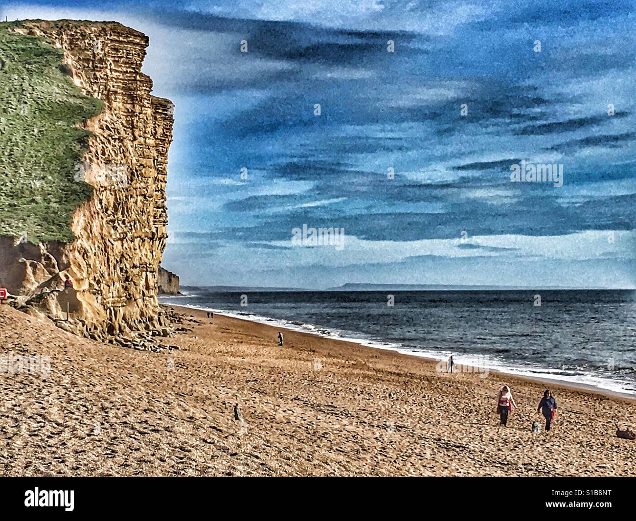 L'érosion des falaises à West Bay, Dorset, Angleterre - Image de stock capturée avec un smartphone