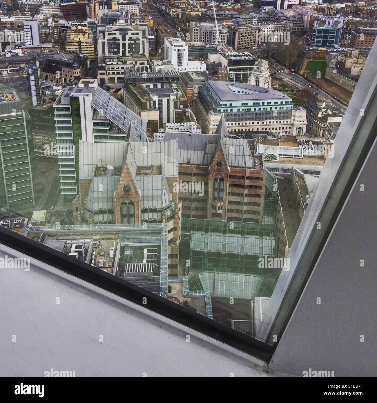 Vue depuis une fenêtre de Londres, dans le Sky Garden Banque D'Images