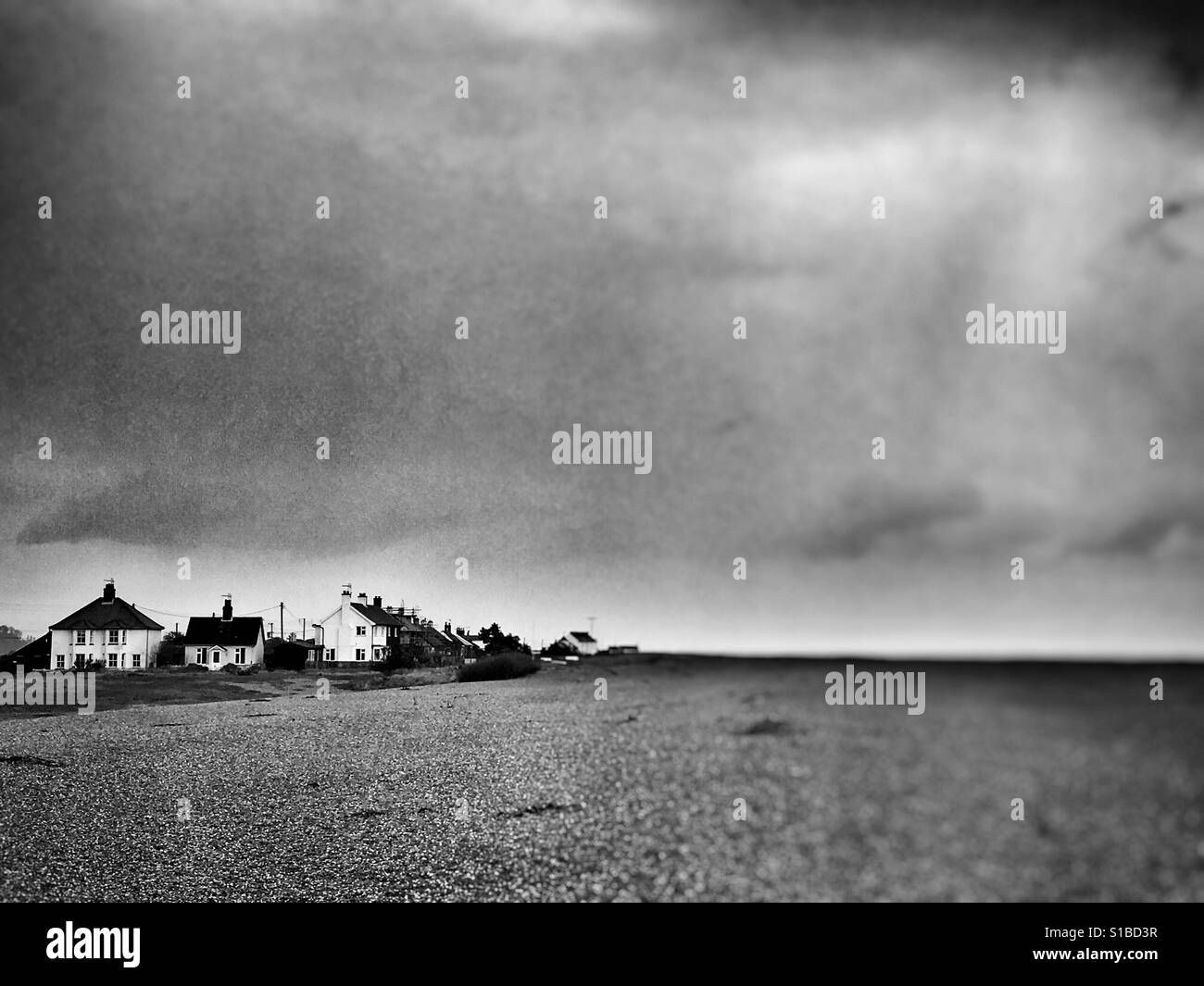 Hameau isolé de Shingle Street, Suffolk, UK. Banque D'Images Hameau isolé de Shingle Street, Suffolk, UK. Banque D'Images