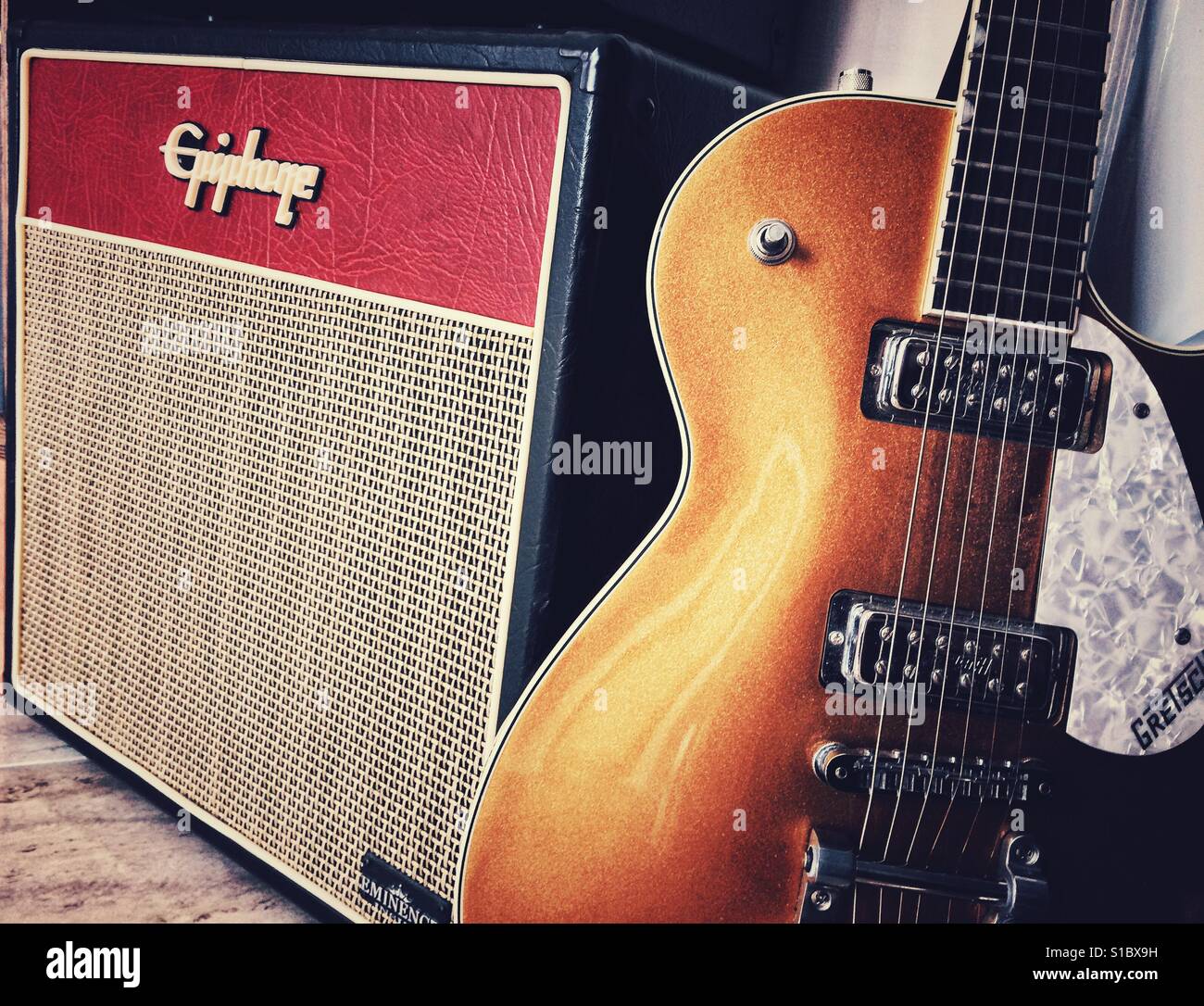 Gretsch guitare et amplificateur Epiphone Photo Stock - Alamy