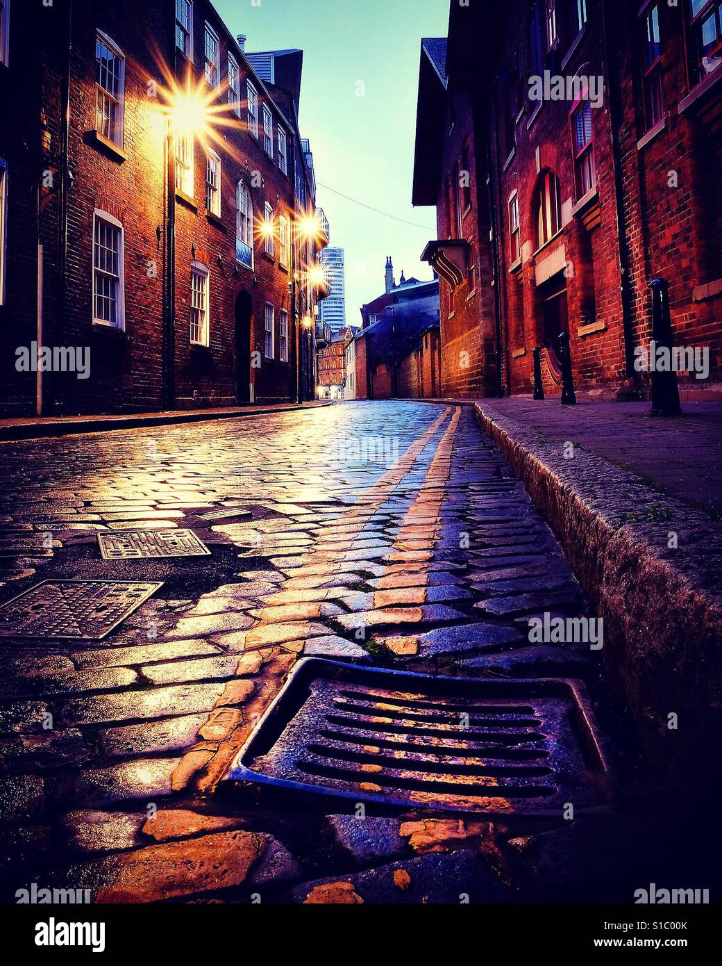 Dock Street, Leeds, West Yorkshire, Royaume-Uni. - Image de stock capturée avec un smartphone