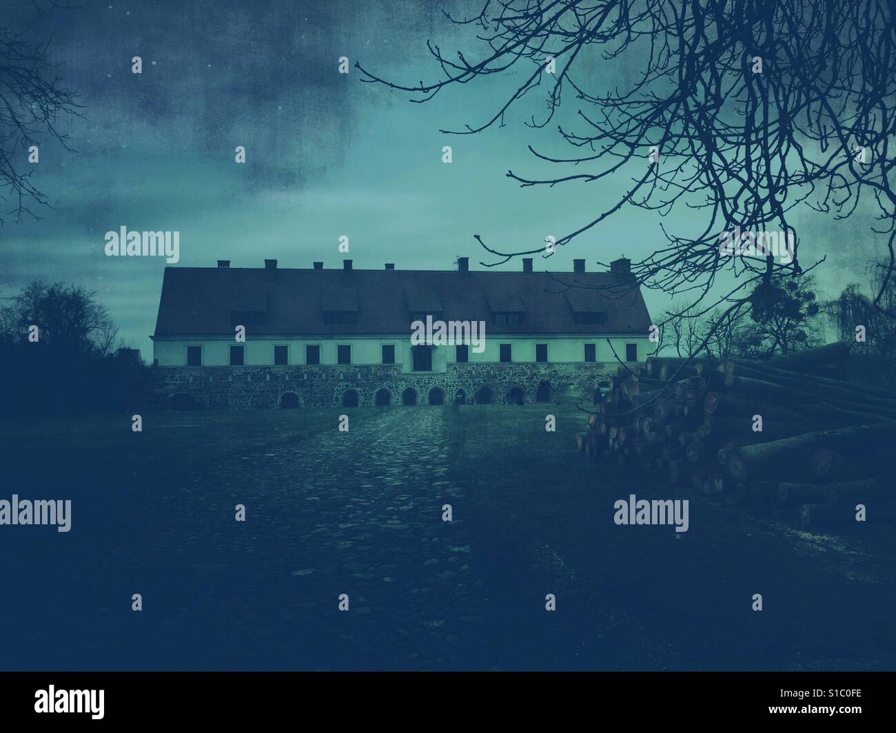 Vieux bâtiment dans la campagne Pologne Banque D'Images