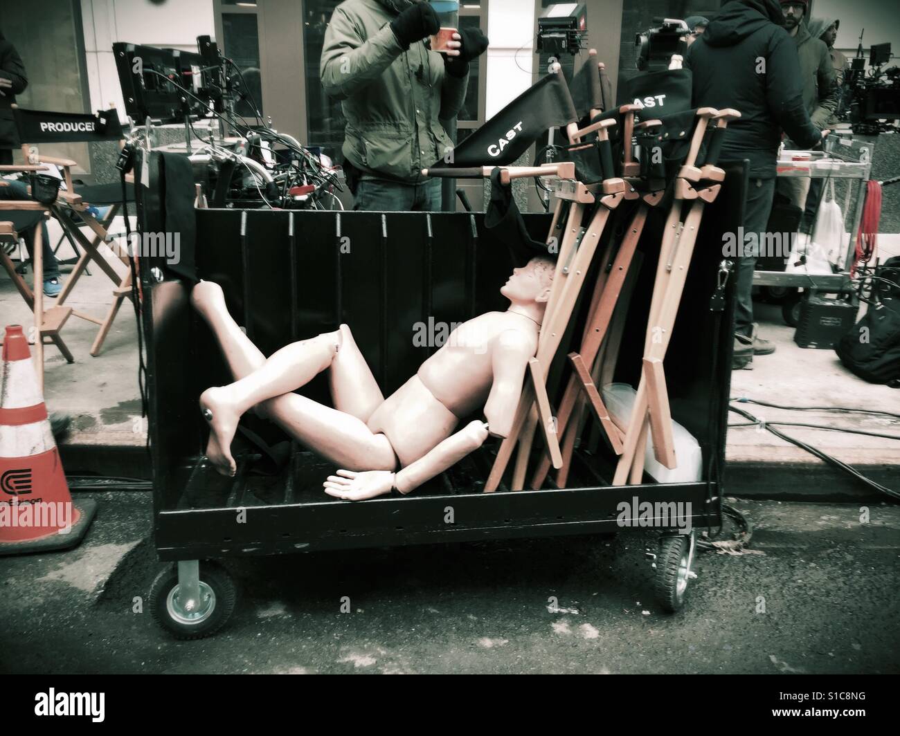 Mannequin démonté sur un plateau de tournage Banque D'Images