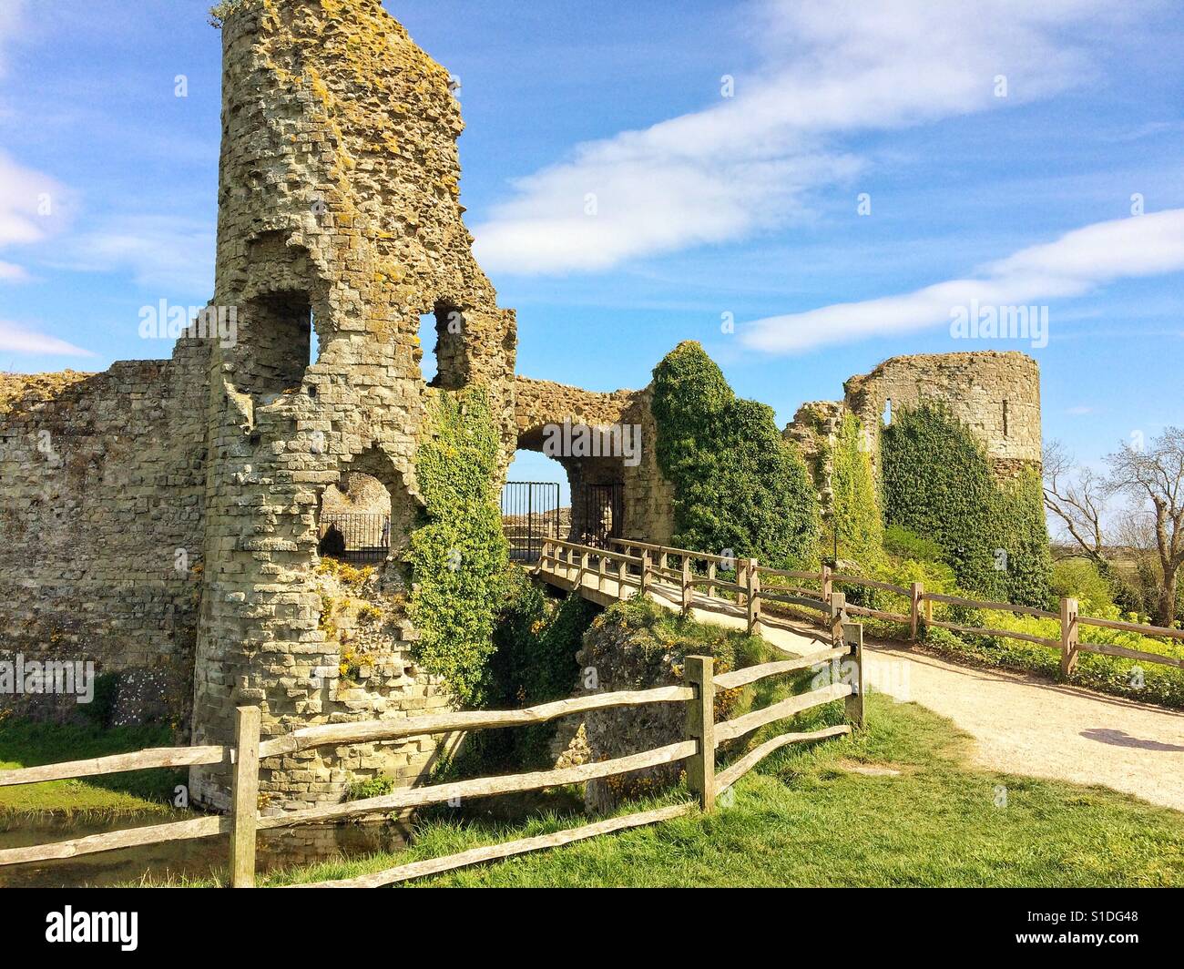 Le château de Pevensey, East Sussex Banque D'Images