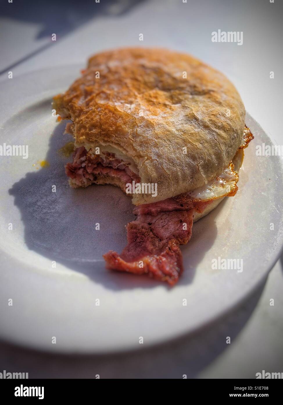 Bacon butty Banque D'Images