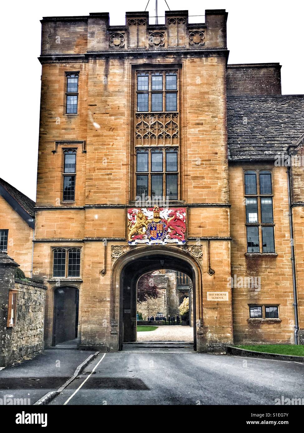 L'école de Sherborne, Dorset, Angleterre, un organisme indépendant de l'école du garçon. Banque D'Images