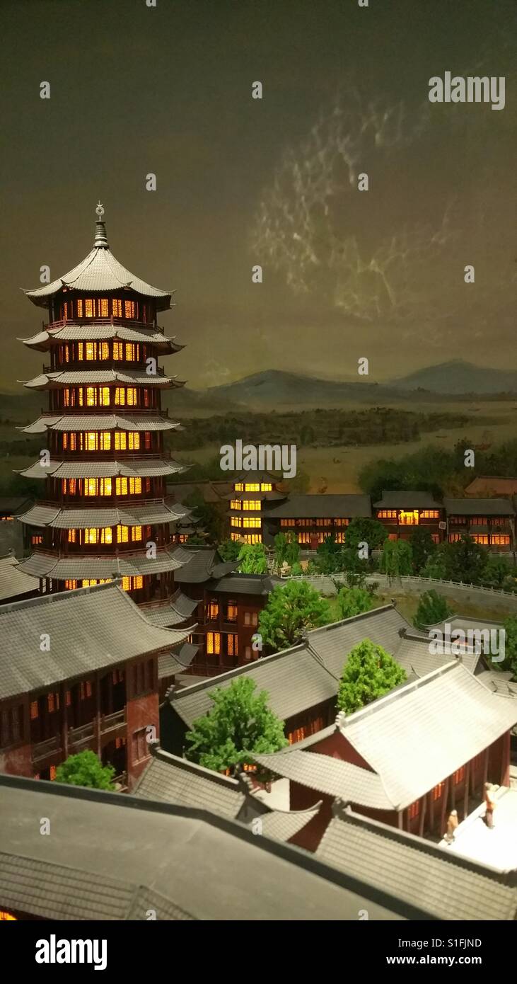 Village traditionnel chinois. Banque D'Images Village traditionnel chinois. Banque D'Images