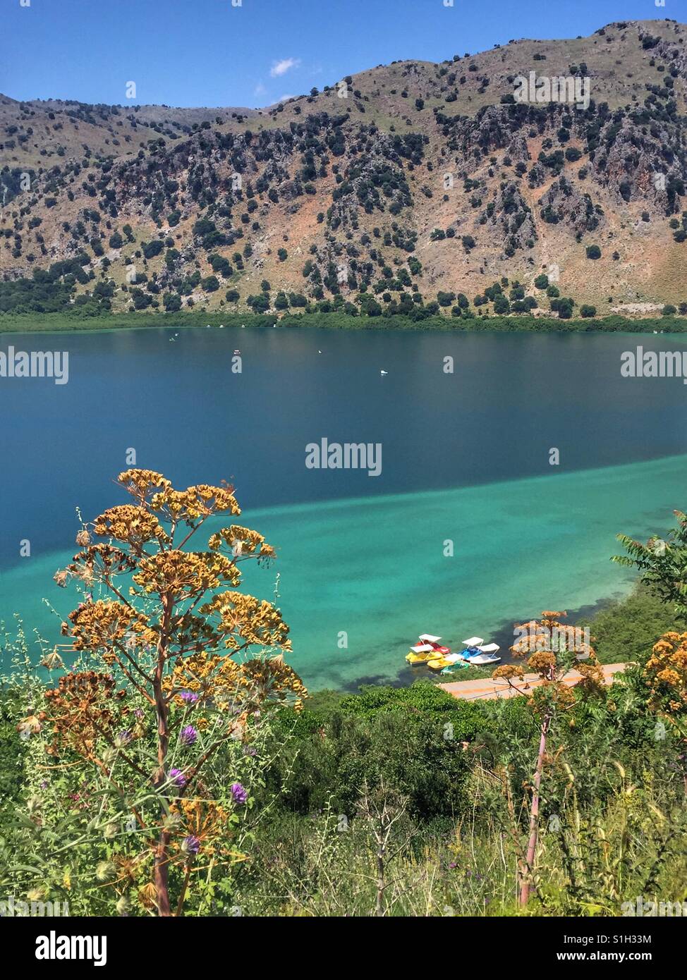 Lac de Kournas en Crète, Grèce Banque D'Images