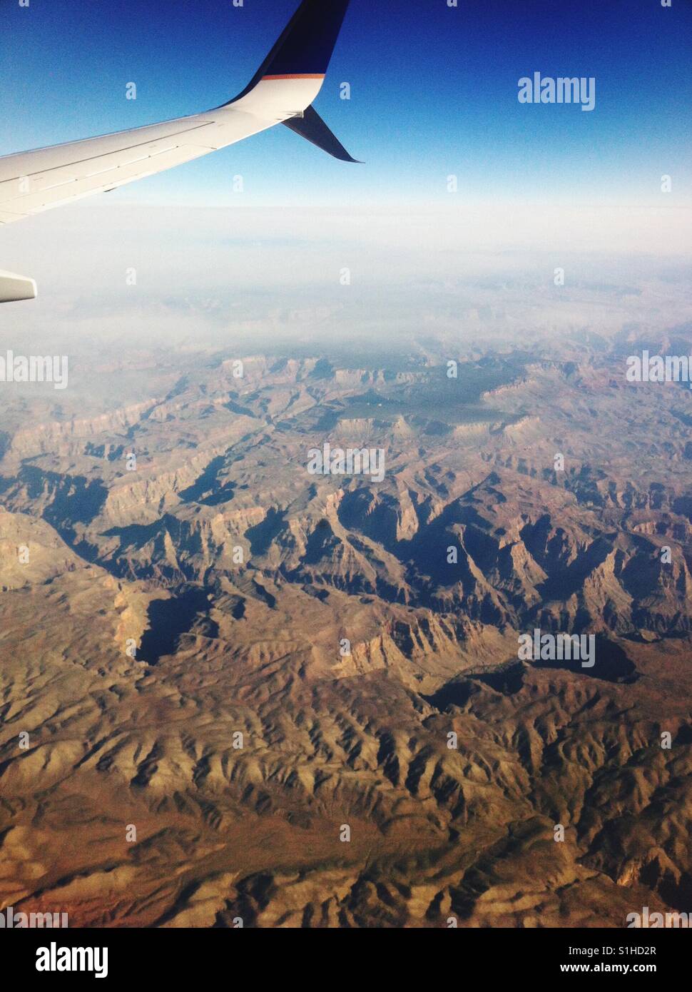 Vue sur les Canyons de l'Arizona à partir d'un avion Banque D'Images