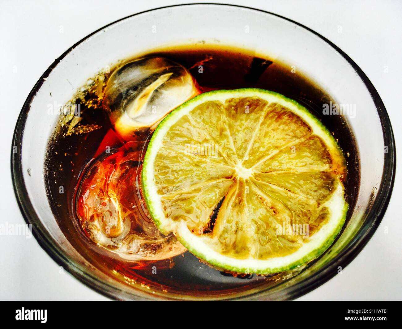 Diet Coke lime et de glace Banque D'Images