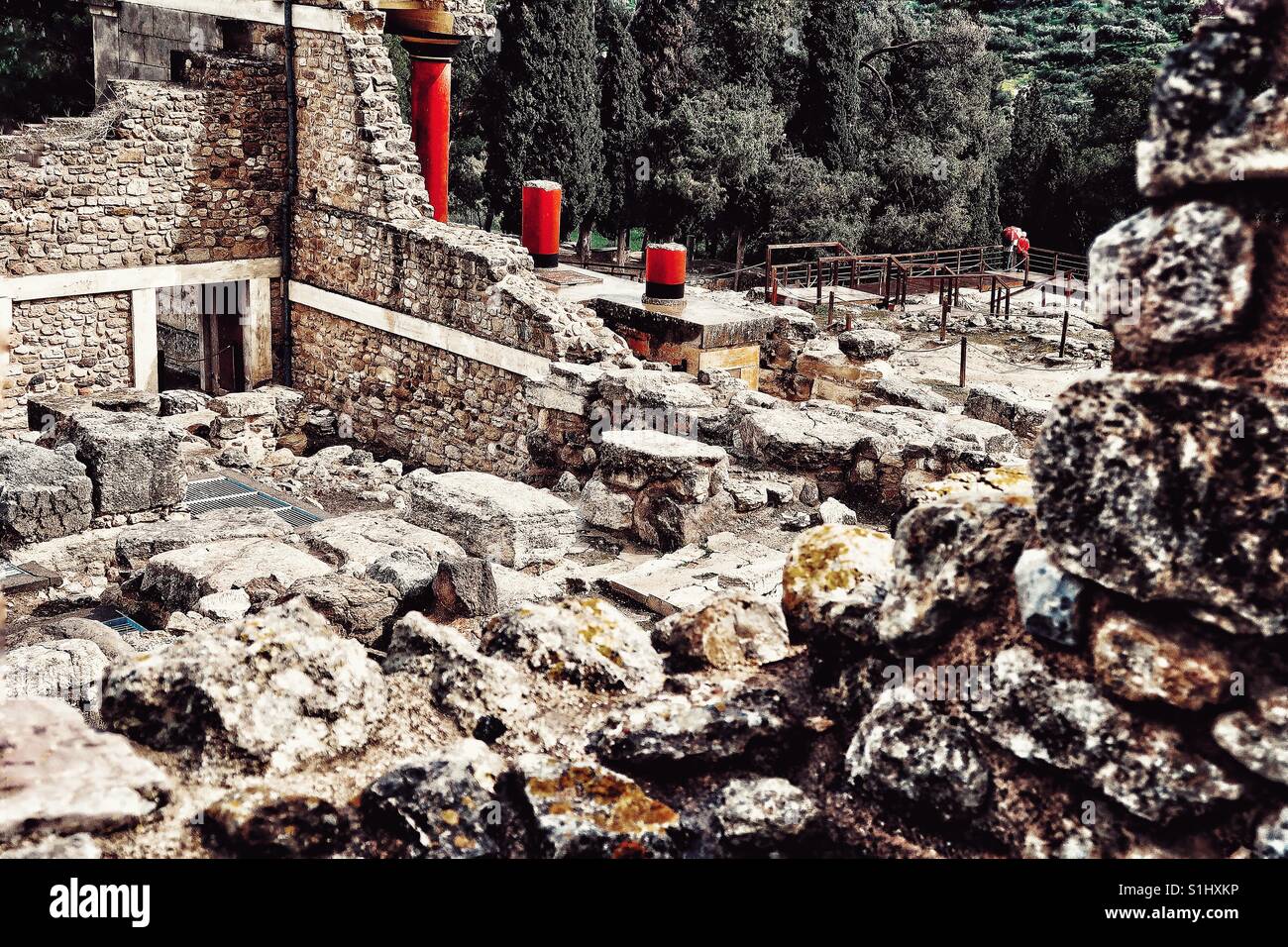 Palais de Knossos, Image, à partir de la civilisation minoenne, historicalKing Minos, Héraklion (Györ), Crète, Grèce (mythes historiques de Minotaure et du labyrinthe) Banque D'Images