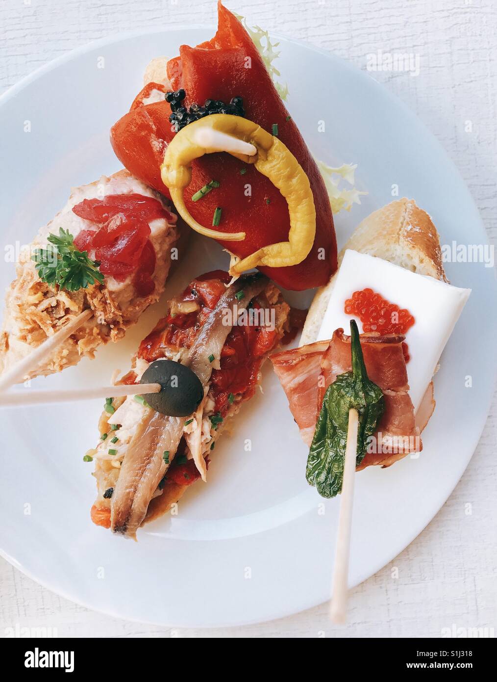 Pintxos à Barcelone - Image de stock capturée avec un smartphone