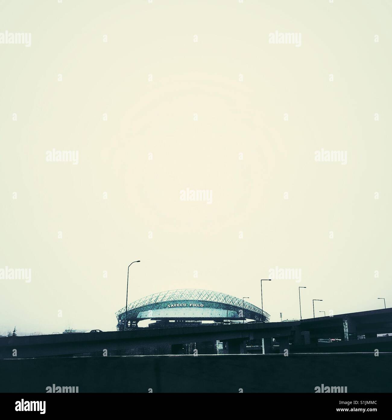 Vue sur le toit du Stade Safeco Field, stade des Seattle Mariners baseball team Banque D'Images