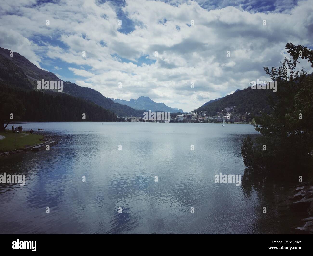 Lac de Saint-Moritz, Suisse Banque D'Images