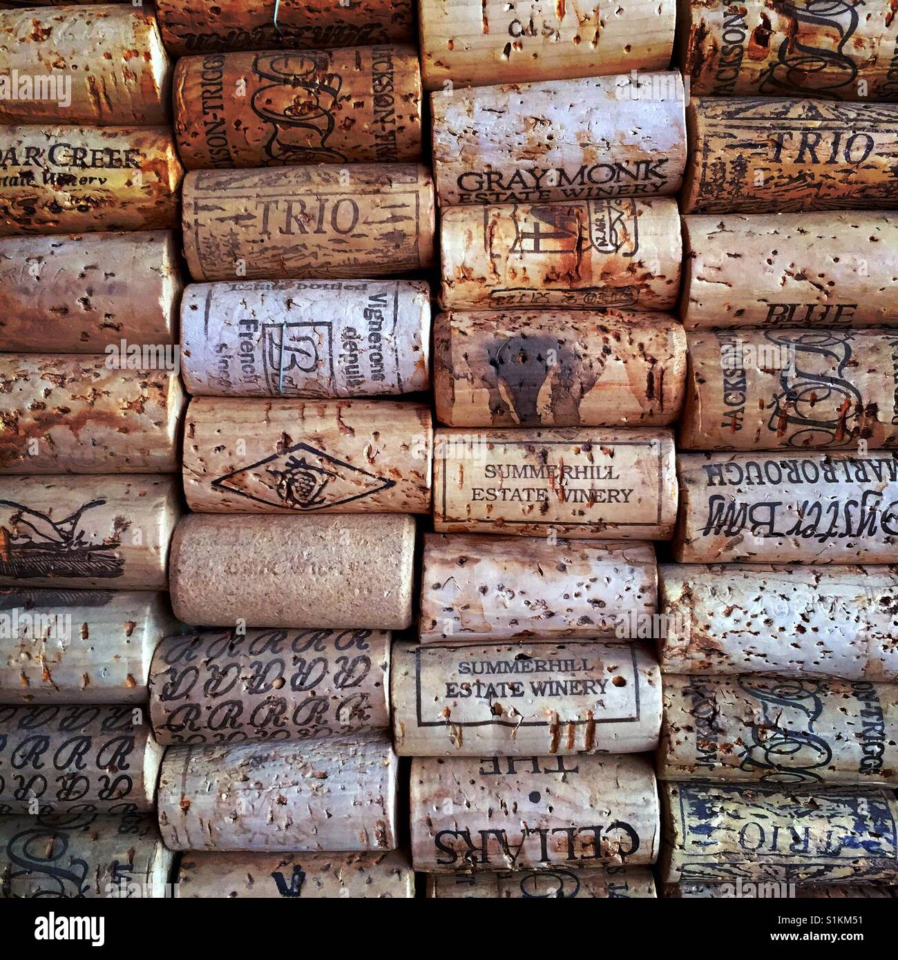 Un babillard fabriqués à partir de matière recyclée wine corks Banque D'Images