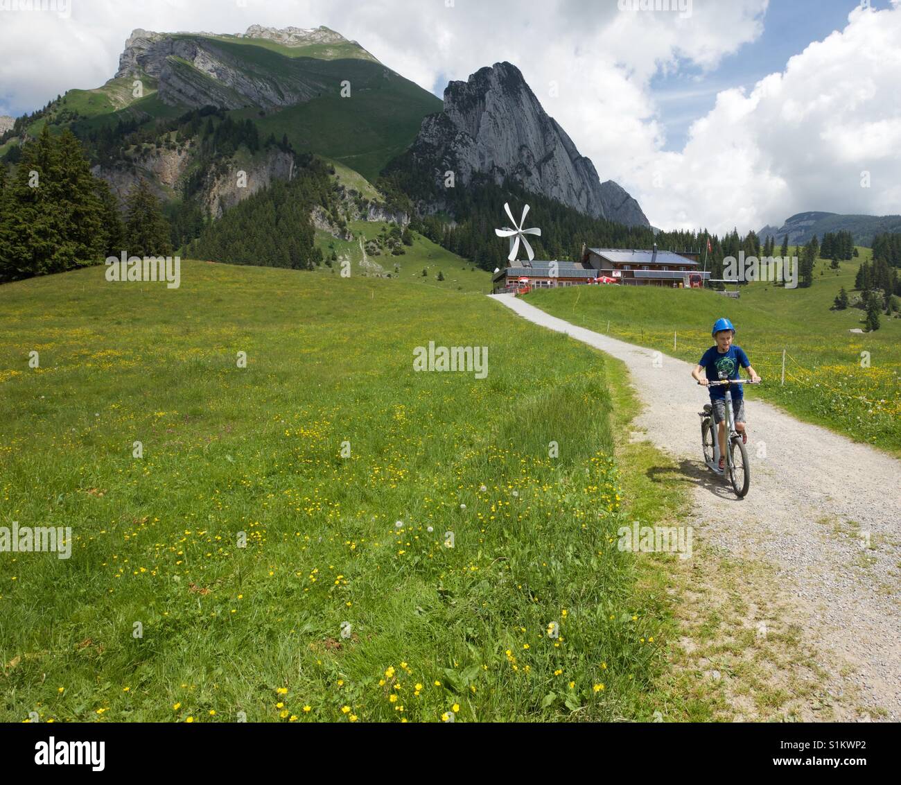 Gravité autour des Alpes Suisses Wildhaus Gamplut Banque D'Images