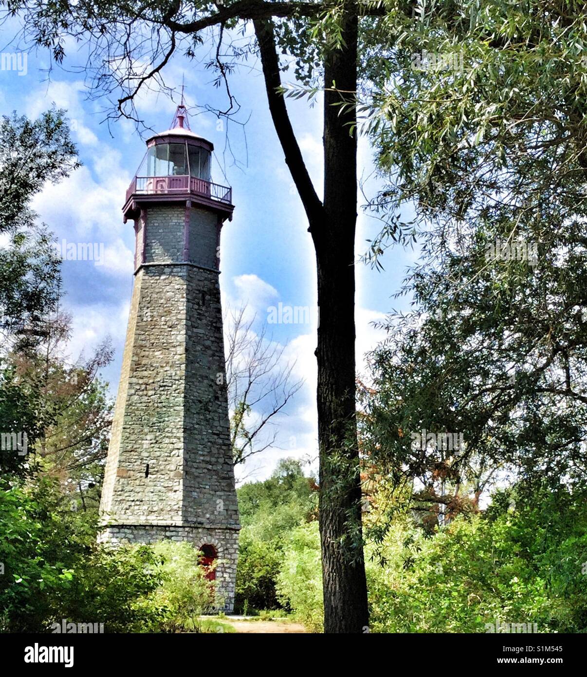 Le Gibraltar Point Lighthouse sur les îles de Toronto - Image de stock capturée avec un smartphone