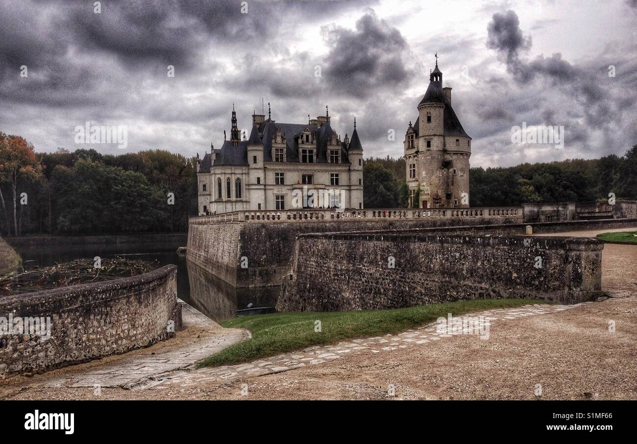 La visite du Château de Chenonceau, Loire, France. Banque D'Images