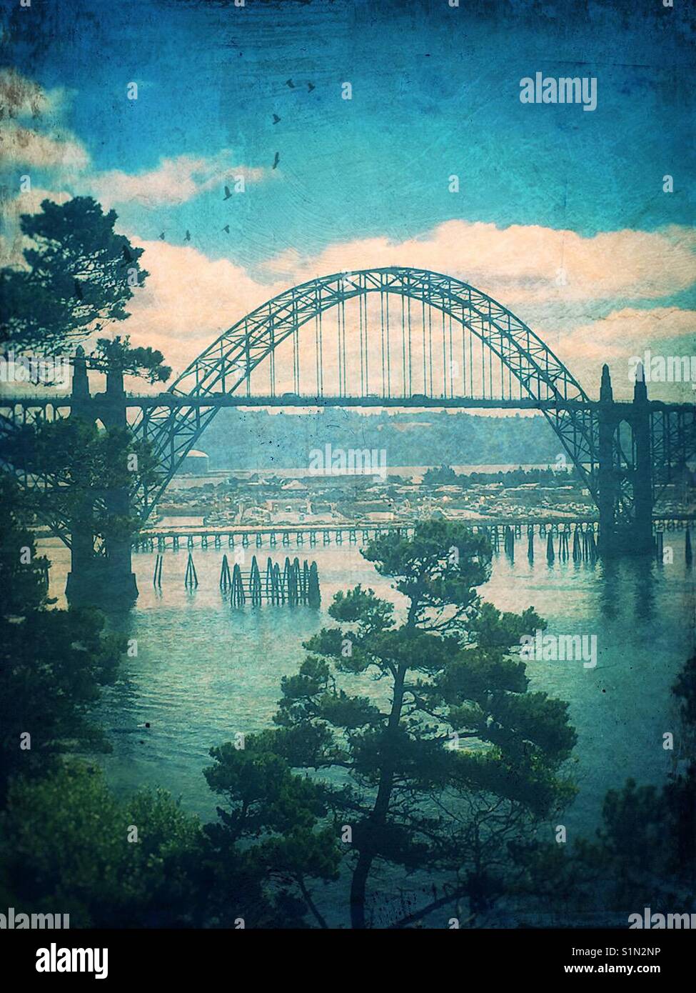 Yaquina Bay Bridge Banque D'Images