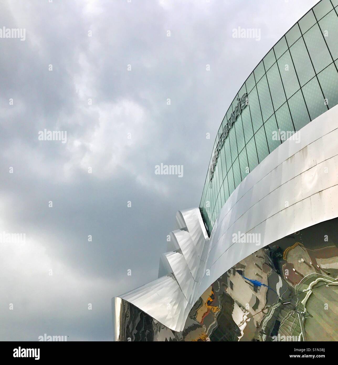 Résumé de l'édifice John Lewis à Birmingham, Royaume-Uni - Image de stock capturée avec un smartphone