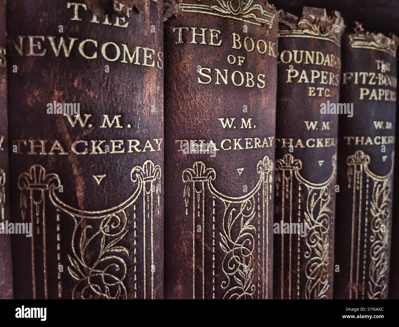 En relief or antique books par W M Thackeray - Image de stock capturée avec un smartphone