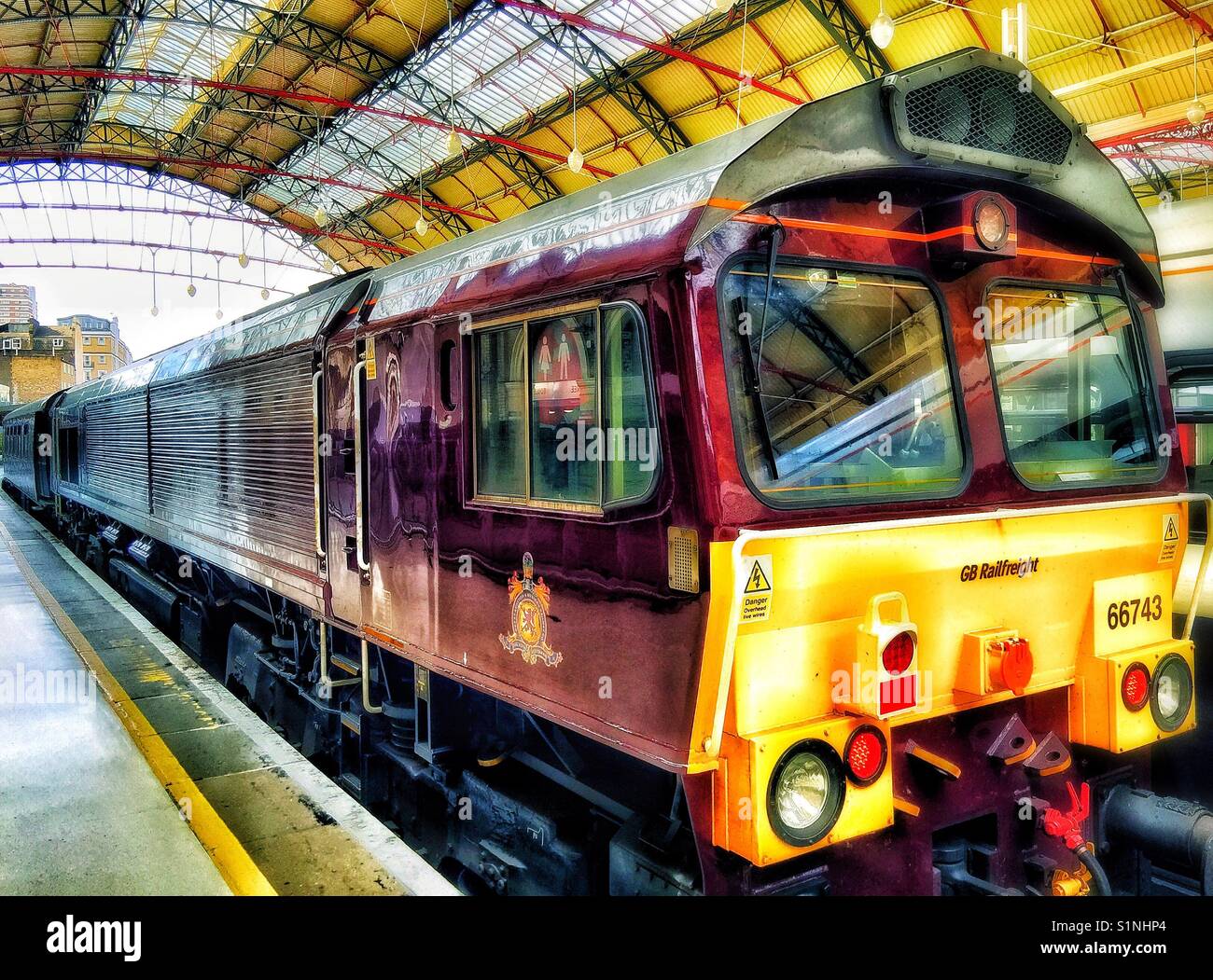 Le Royal Scotsman machine à vapeur à Victoria. stairion Banque D'Images