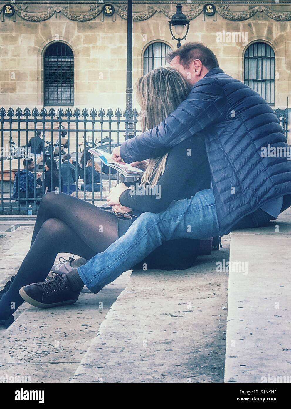 Les touristes à Paris, France. Banque D'Images