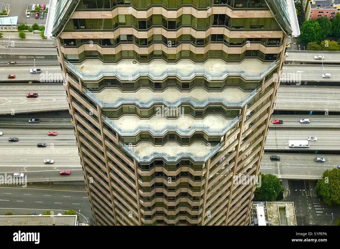 Des capacités et de l'autoroute, au-dessus de Seattle, textures - Image de stock capturée avec un smartphone