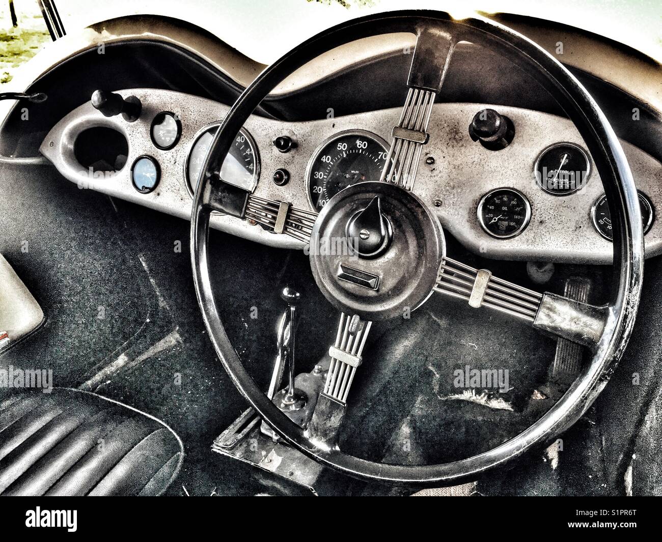 Wolseley Hornet vintage Spécial tableau de bord de voiture Banque D'Images