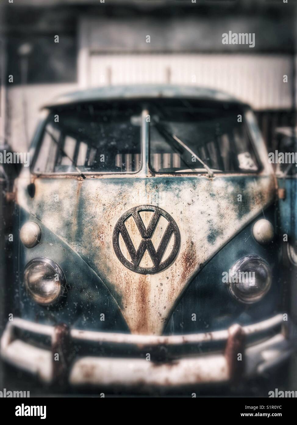 Vintage Split Windshield VW bus avec patine Banque D'Images