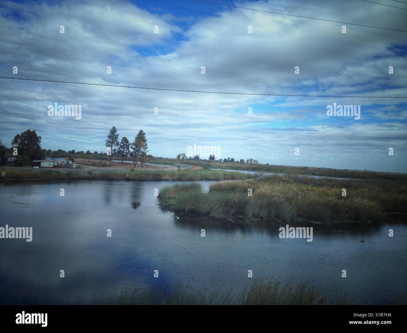 Sacramento-San Joaquin River delta paysage. Banque D'Images