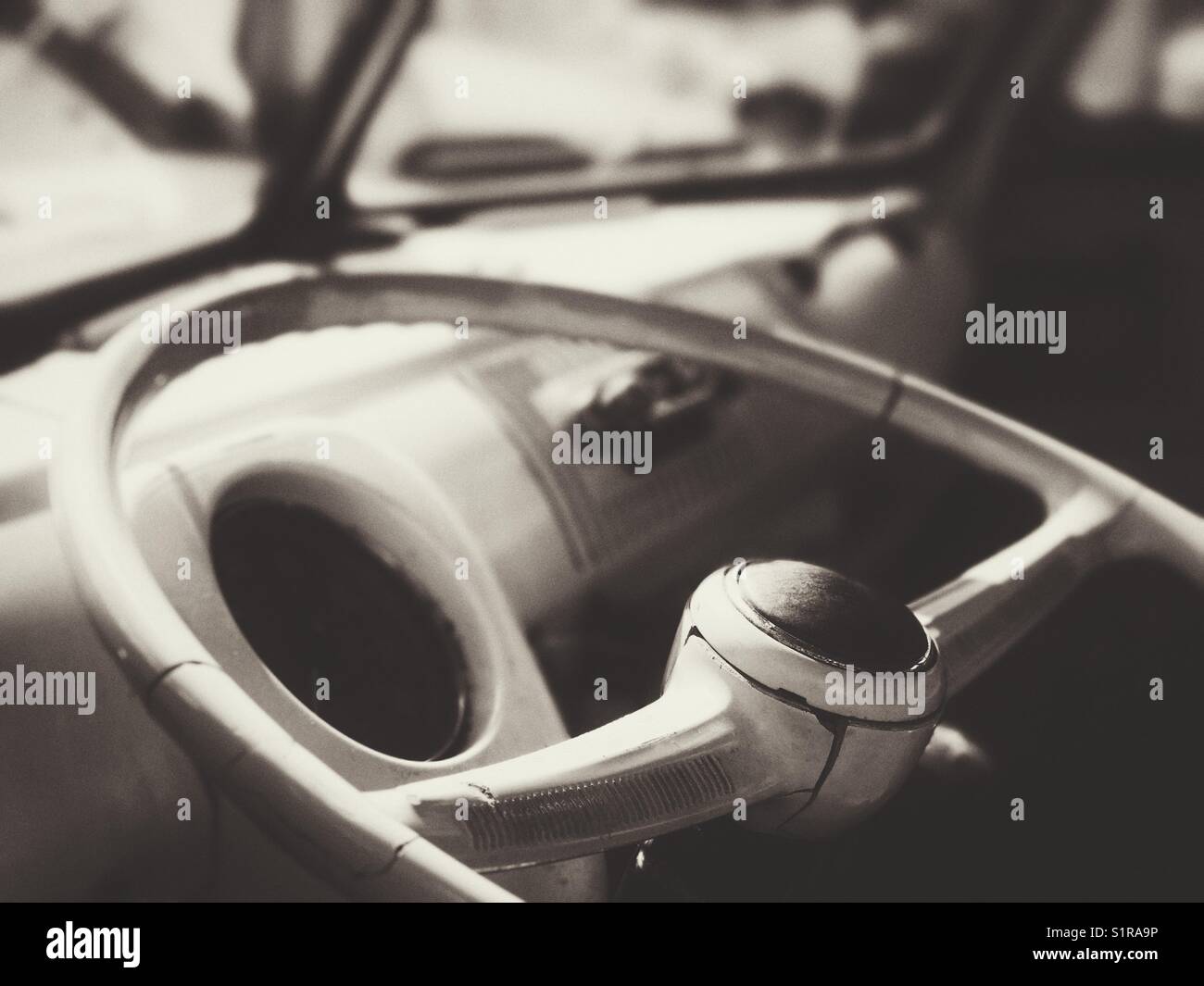 Vintage VW Bus volant et tableau de bord Banque D'Images