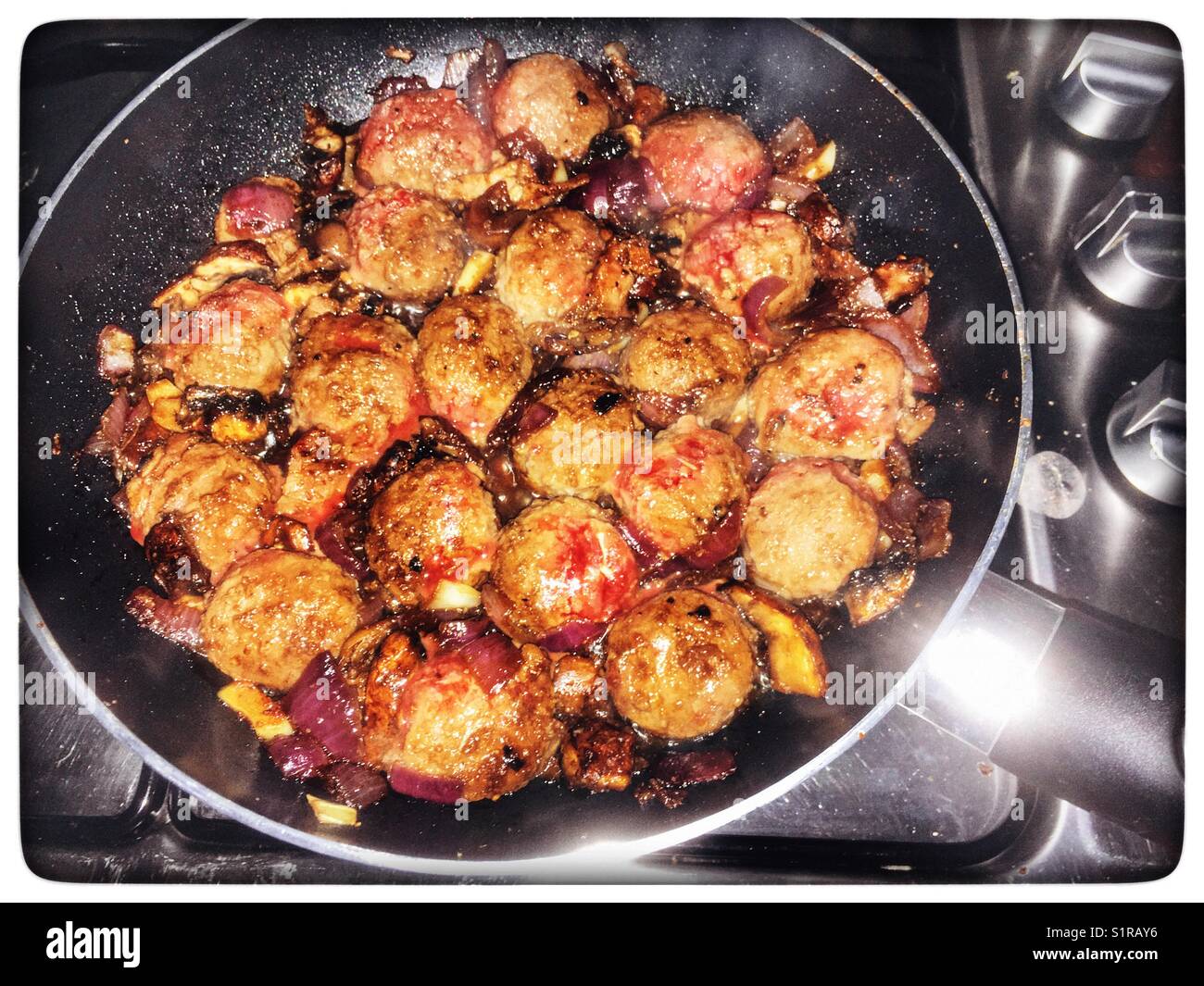 Boulettes de viande de boeuf - Image de stock capturée avec un smartphone
