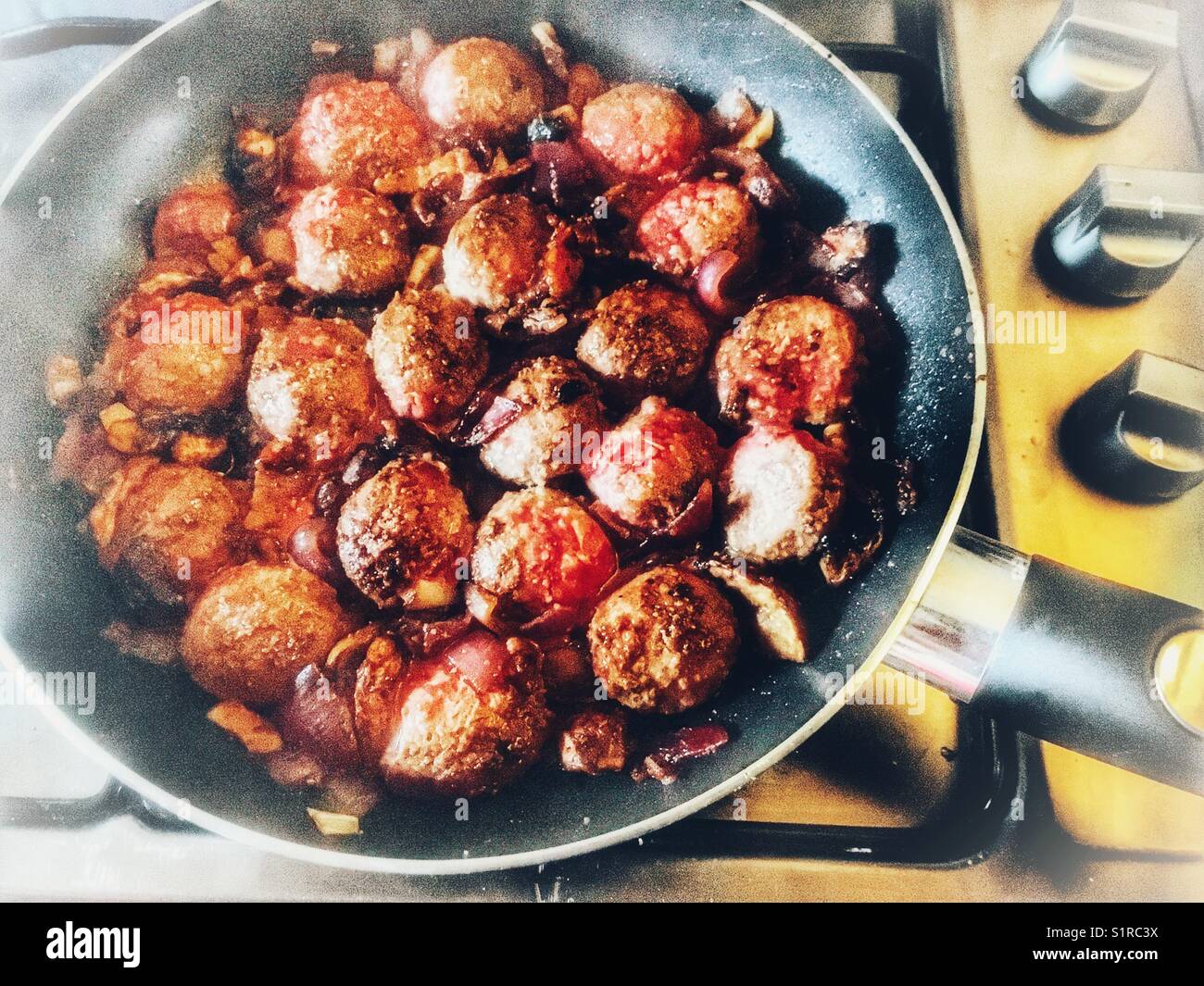Boulettes de viande de boeuf - Image de stock capturée avec un smartphone