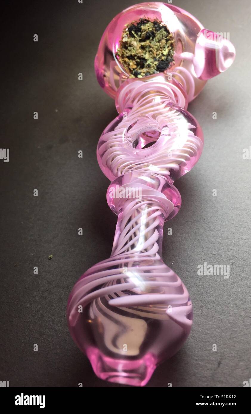 Candy swirl art glass pipe Banque D'Images