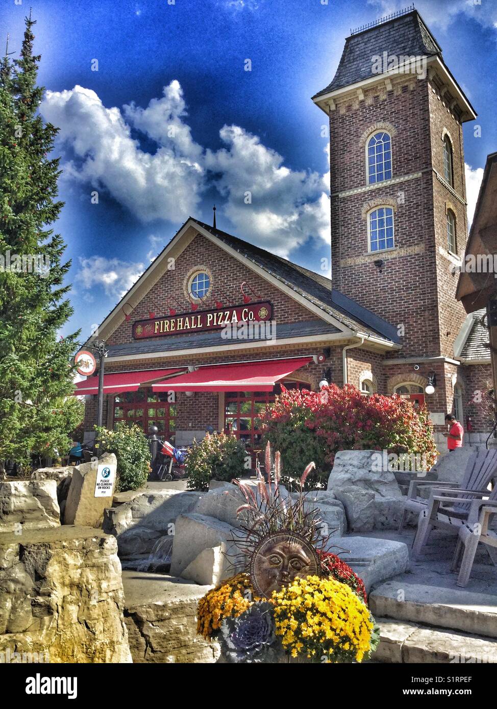 Un restaurant Pizza dans Blue Mountain Village, Collingwood, Ontario. Banque D'Images